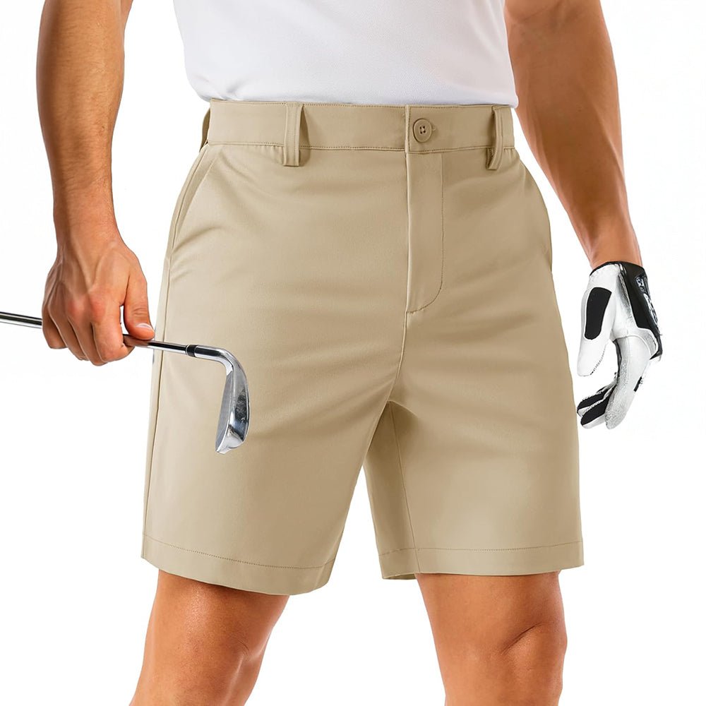 Men's Quick-Dry Golf Shorts with 6 Pockets - Lightweight Stretch