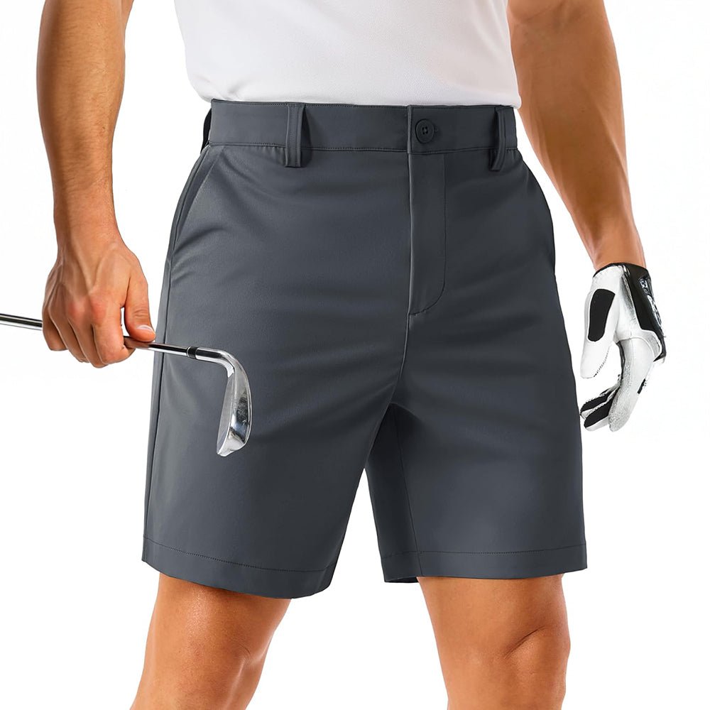 Men's Quick-Dry Golf Shorts with 6 Pockets - Lightweight Stretch
