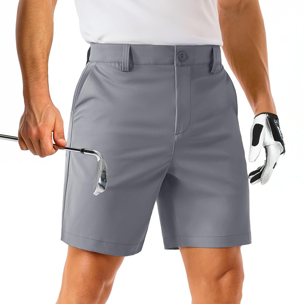 Men's Quick-Dry Golf Shorts with 6 Pockets - Lightweight Stretch