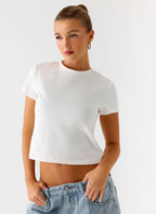 Women's Fitted Baby Tee with Round Neckline