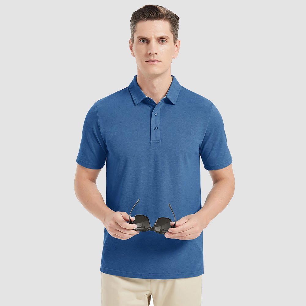 Men's Moisture-Wicking Golf Polo - Breathable Cotton Blend