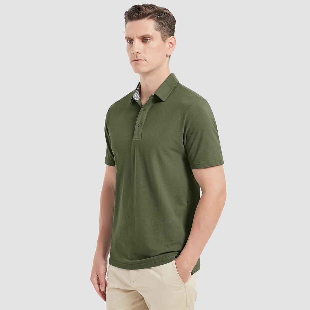 Men's Moisture-Wicking Golf Polo - Breathable Cotton Blend