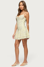 Daphna Floral Chiffon Mini Dress