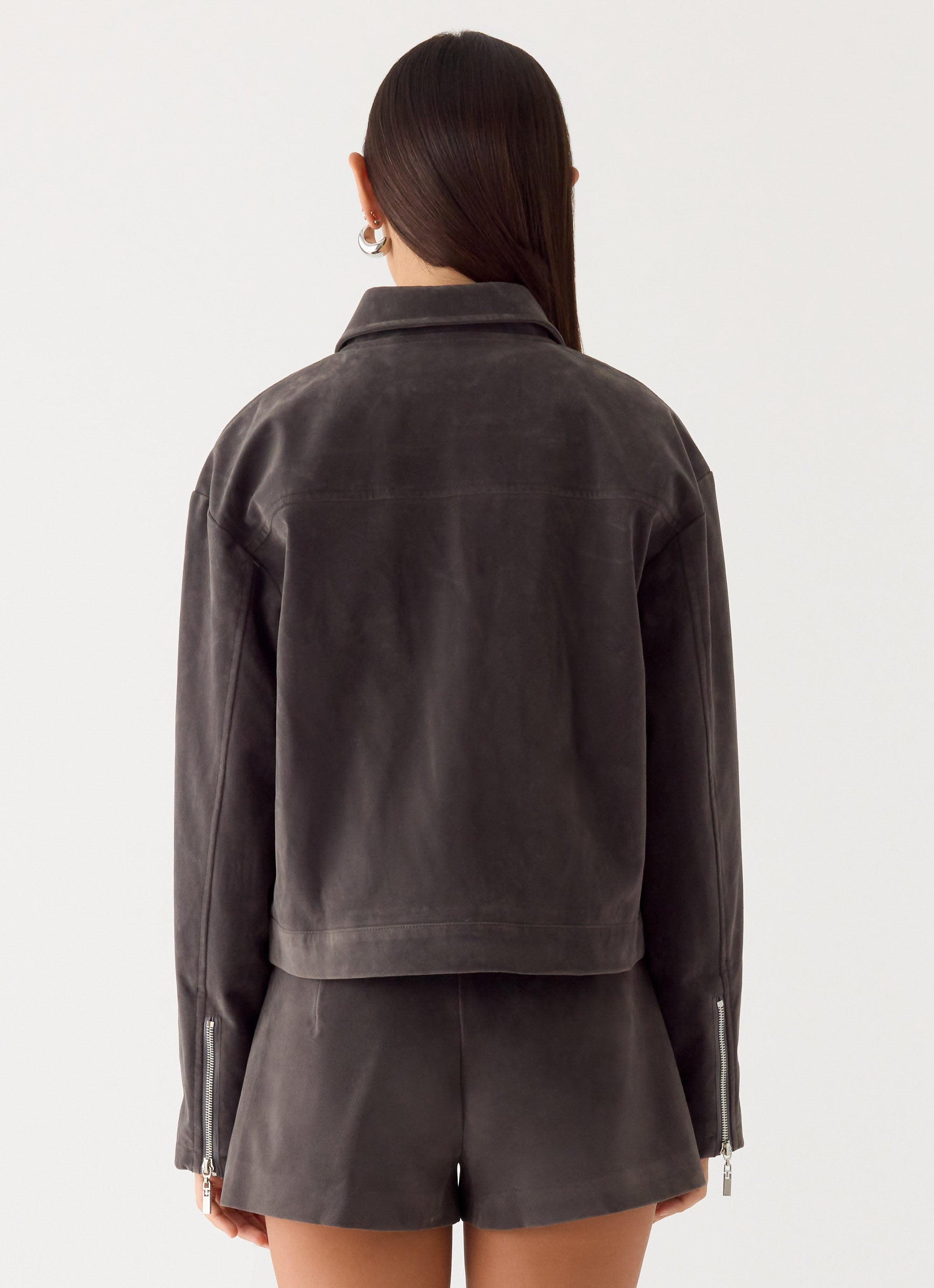 Women's Faux Suede Low Rise Shorts with Pockets