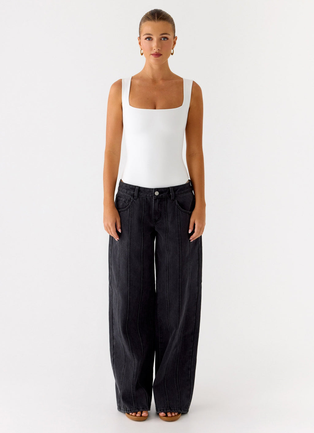 Eniola Women's Square Neck Bodysuit with Thick Straps