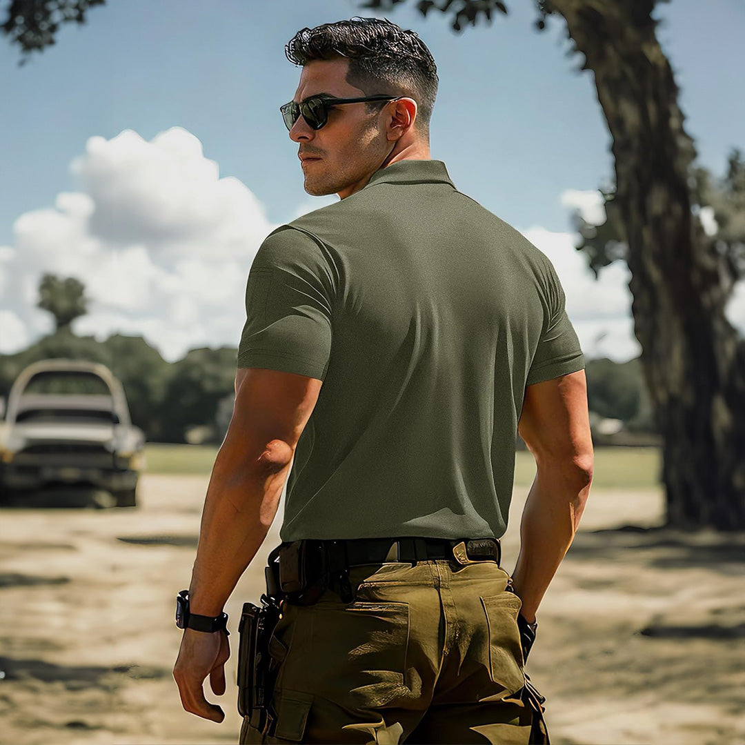 Men's Tactical Polo Shirt - Quick-Dry UPF 50+ Protection